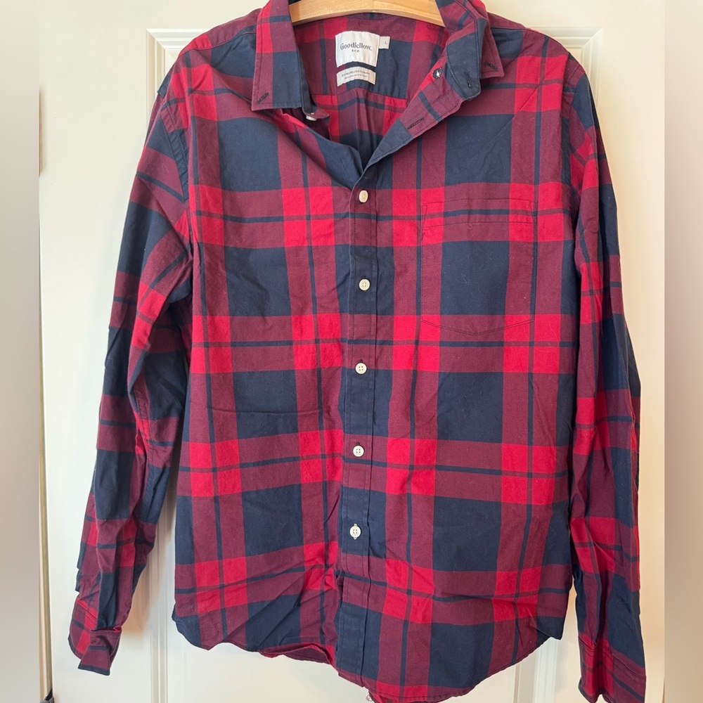Red and Navy Plaid Shirt